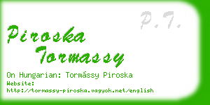 piroska tormassy business card